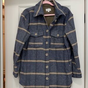 Plaid Blue and Cream Women's Jacket